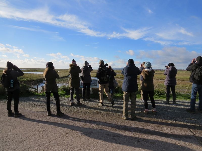 Practising with binoculars © Kathy Crowther