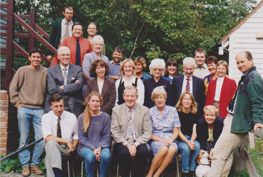 Staff team at Woods Mill 1998 (Middle row 4th from left)