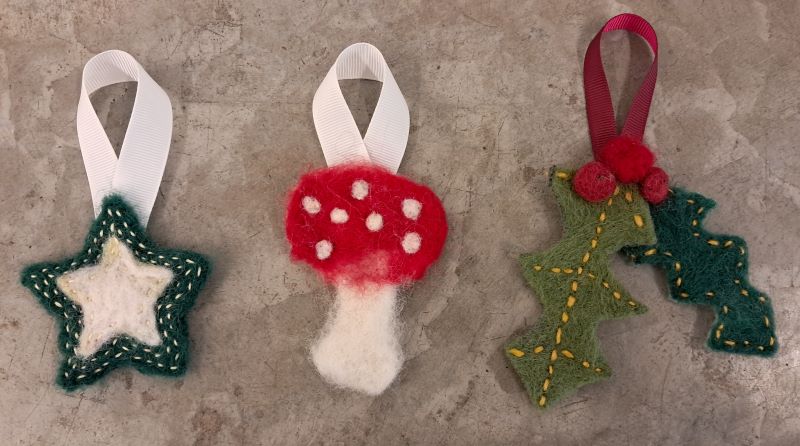 Felted festive decorations © Aimi Rifat