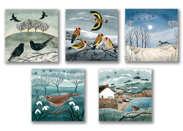 Large art Christmas card mixed pack 2025