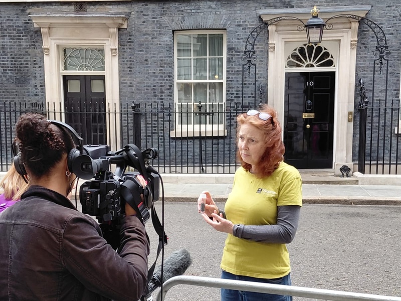 Henri Brocklebank being interviewed for BBC news © Kerry Williams
