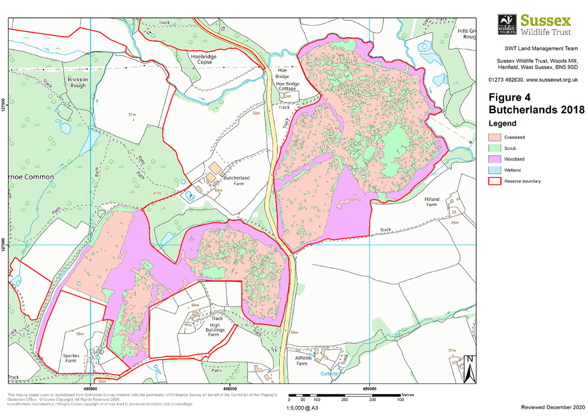 Butcherlands habitat distribution 2018 Butcherlands habitat distribution 2018