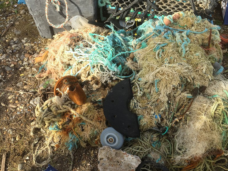Collected ghost fishing gear © Nikki Hills